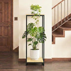 34" Tall Plant Stand Indoor, 2-Tier Modern Plant Shelf, Corner Flower Pot - Image 5