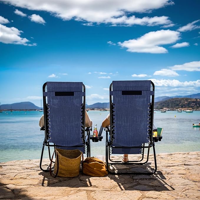 Nestl Zero Gravity Chairs Set of 2, Patio Lounge Chair Outdoor - Image 2