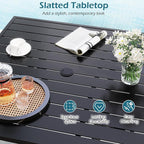 Tangkula 37" Metal Patio Dining Table - Image 7