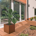 Corten Steel Planter Box Large Outdoor Planter 24 Inch Square Cube Planters - Image 7