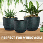 Plant Pots 10/9/8/7.5/7 inch Set of 5, Flower Pots - Image 5