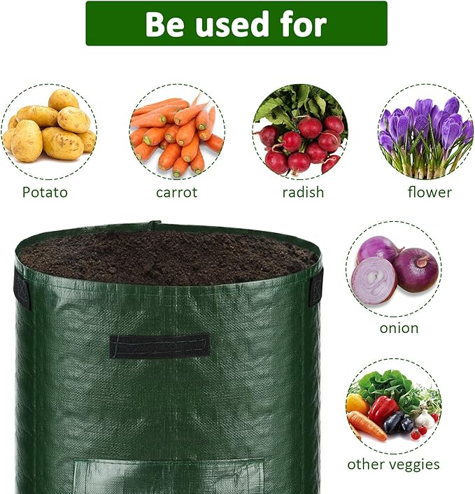 JJGoo 2 Pack 10 Gallon Garden Potato Grow Bags - Image 5
