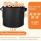 Gardzen 6-Pack 5 Gallon Grow Bags, Aeration Fabric Pots - Image 7