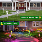 Solar Outdoor Lights, 10 Pack Solar Pathway Lights Outdoor Waterproof, - Image 7
