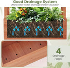 Giantex Raised Garden Bed with 2-Sided Trellis & Hanging Roof, Fir Wood Planter - Image 3