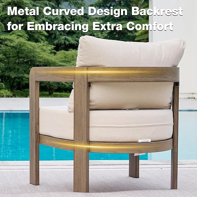 Outdoor Patio Furniture Set, 5 Pieces Modern Metal Patio Conversation Set - Image 4