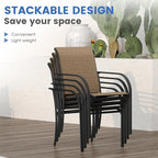 VICLLAX Patio Dining Set for 6, Outdoor Furniture Set Includes 63" Rectangle - Image 5