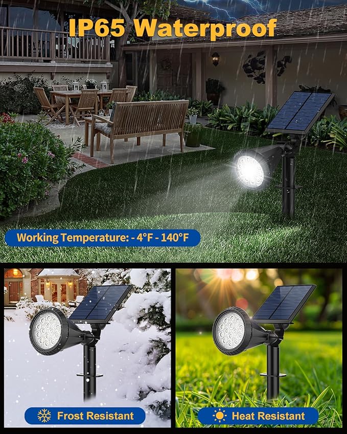 Solar Spot Lights Outdoor, 10 Pack Outdoor Solar Lights - Image 3
