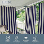 Elrene Home Fashions Highland Stripe Indoor/Outdoor Curtain Panel, 50 inches X - Image 2