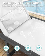 Aluminum Chaise Lounge Outdoor Set of 2, Foldable & Assembly Free Patio Pool - Image 7