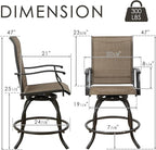 Kozyard Isabella Outdoor Swivel Bar Stools, Counter Height Patio Swivel Chairs - Image 2