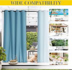 NICETOWN 2 Panels Weighted Blackout Outdoor Curtains - Image 8