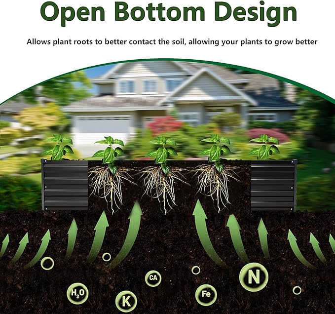 4×3×1FT Galvanized Raised Garden Bed Kit, Metal Planter Boxes, Large Raised - Image 5