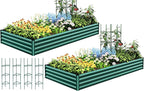 Quictent Galvanized Raised Garden Bed 8x4x1 Ft Metal Planter Box by QUICTENT