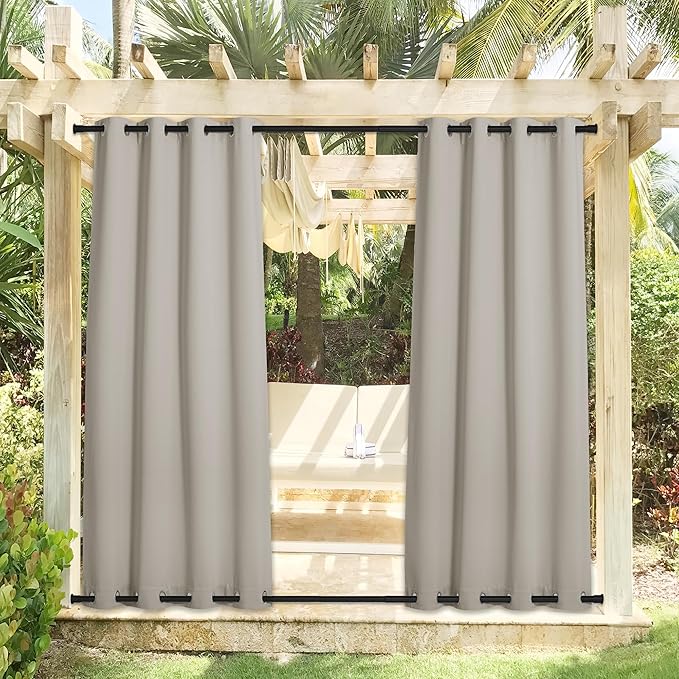 NICETOWN 2 Panels Gazebo Curtains Outdoor Waterproof & Windproof, Top and - Image 2