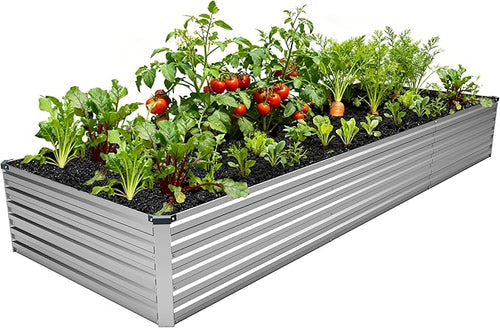 12x4x1.5FT Galvanized Raised Garden Bed, Vegetable Boxes-Rectangle Metal Flower by DIIYIV