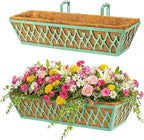 2 Pack 24 Inch Window Boxes Planters Railing Planter Box by KarlliuHOMEGARDEN
