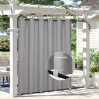 Easy-Going Linen Look Outdoor Curtains Waterproof Windproof Porch Curtains by Easy-Going