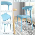 VECELO 4 Pack Plastic Stacking Chairs, Stackable Dining Chairs - Image 6
