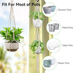USLAI Macrame Plant Hanger Indoor Outdoor, Fits 4 to 15 Inch Pots, Strong - Image 6