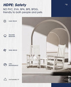 KINGYES Oversized Outdoor Rocking Chair Set of 4, All-Weather Patio Rocking - Image 7