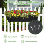 Riare 4 Pack 24 Inch Black Fabric Window Box Liners- Felt Square Trough Planter - Image 3