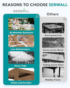 SERWALL 9-Piece Outdoor Dining Set, All Weather HDPE Outdoor Furniture Set - Image 9