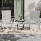 UDPATIO Patio Chairs Set of 2, Stackable Silver Outdoor Dining Chairs - Image 2