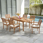 OC Orange-Casual Stackable Patio Dining Chairs Set of 6, Outdoor Acacia Wooden - Image 6