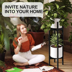 MUDEELA 2 Pack Indoor Plant Stands, 2 Tier Tall Plant Stand 30 inches, Mid - Image 9