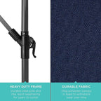 Best Choice Products 10ft Solar LED Offset Cantilever Hanging Market Patio - Image 6