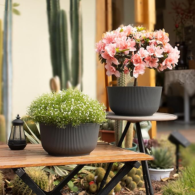 T4U 10 Inch Self Watering Pots for Indoor Plants, Plastic Plant Pots - Image 4