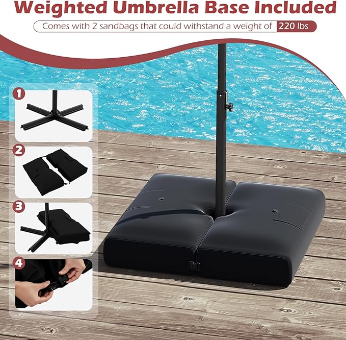 Tangkula 10ft Solar LED Patio Umbrella - Image 7