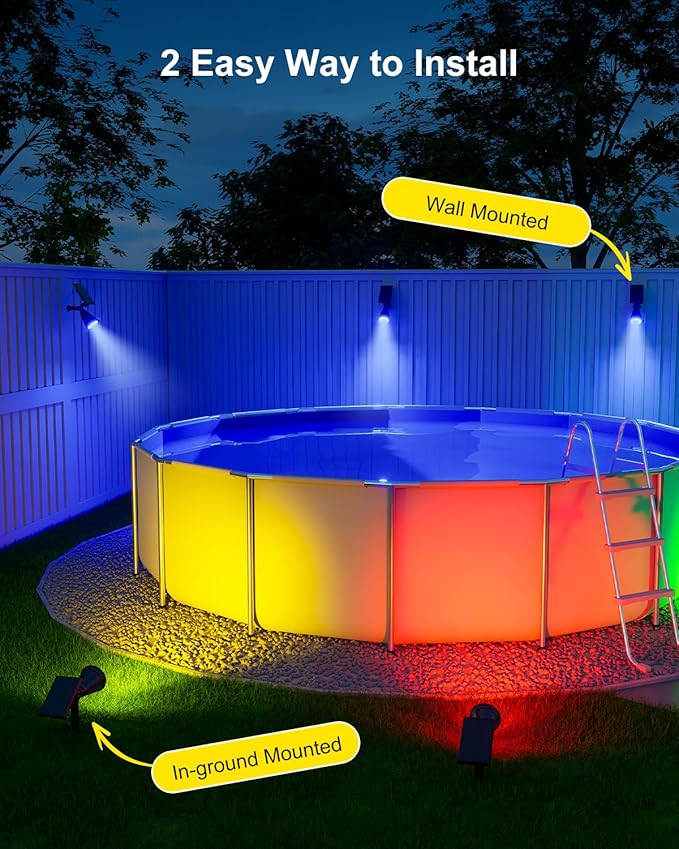 2 Pack Color Changing Solar Spotlights Outdoor - Image 9