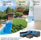 HOMREST 6 Pieces Patio Furniture Sets, Rattan Daybed - Image 7