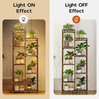 Bamworld Plant Stand with Grow Light Tall Plant Shelf - Image 4