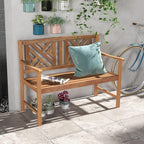 Giantex Outdoor Wooden Garden Bench - Image 7