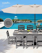 SERWALL Outdoor Dining Table, All Weather HDPE Outdoor Furniture - Image 5