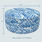 LVTXIII Indoor/Outdoor Inflatable Ottoman, All Weather Round Footrest Stool - Image 3