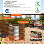 Raised Garden Bed Outdoor 2 Sets Oval Large Coating Metal Planter Box - Image 5