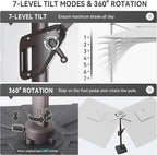 10 X 13 FT Cantilever Outdoor Patio Umbrella - Image 4