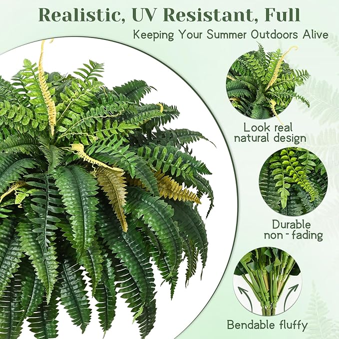MARTINE MALL 48 inch Fake Ferns Artificial Ferns - Image 4