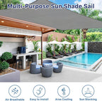12'x12' Sun Shade Sail, UV Protection Outdoor Shade, Curved Tear Resistant - Image 6