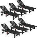 SERWALL Outdoor Chaise Lounge Set of 6, HDPE Pool Lounge Chair by SERWALL