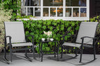 Vongrasig 3 Piece Outdoor Rocking Bistro Set, Textilene Fabric Small Patio - Image 8