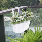 HowRU Metal Iron Flower Pots for Railing Fence Hanging Bucket Pots and Hanging - Image 6