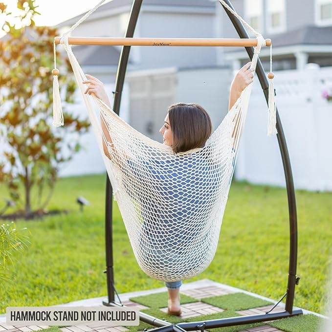 JoyView Hammock Chair with Spreader Bar Caribbean Hammock Swing Chair 300 LBS - Image 6