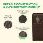 IDZO All Weather Wicker Planter Raised Garden Bed, 24 in Tall Round Rattan - Image 3