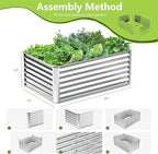 4x2x2FT Galvanized Raised Garden Bed, Galvanized Planter Boxes Outdoor - Image 4