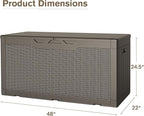JUMMICO 100 Gallon Resin Deck Box, Waterproof Outdoor Storage Box - Image 4